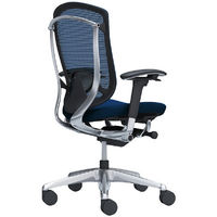 【無料引取付き】CC83BS FPC4|オカムラ コンテッサセコンダ 可動肘 座クッション ポリッシュ ブラックボディ ランバー付 ダークブルー 1脚（直送品）