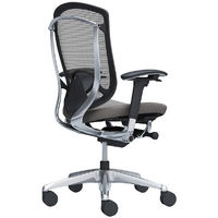 【無料引取付き】CC83BS FPD2|オカムラ コンテッサセコンダ 可動肘 座クッションポリッシュ ブラックボディ ランバー付ミディアムグレー 1脚（直送品）