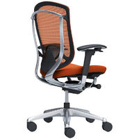 【無料引取付き】CC83BS FPD8|オカムラ コンテッサセコンダ 可動肘 座クッション ポリッシュ ブラックボディ ランバー付オレンジレッド 1脚（直送品）