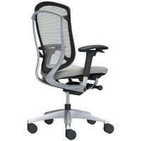 【無料引取付き】CC83GR FPC3|オカムラ コンテッサセコンダ 可動肘 座クッション シルバーフレーム ブラックボディ ライトグレー 1脚（直送品）