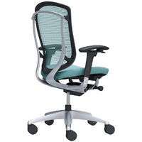 【無料引取付き】CC83GR FPC6|オカムラ コンテッサセコンダ 可動肘 座クッション シルバーフレーム ブラックボディ セージ 1脚（直送品）