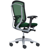 【無料引取付き】CC83GR FPD5|オカムラ コンテッサセコンダ 可動肘 座クッション シルバーフレーム ブラックボディ ダークグリーン 1脚（直送品）