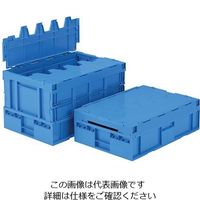 エスコ 658x441x382mm/84.5L 折畳コンテナ(青/蓋付) EA506AA-213 1個（直送品）