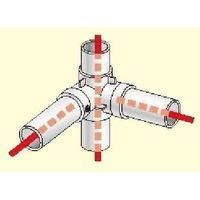エスコ 48.6mm 単管用パイプジョイント(中間コーナーK継ぎ) EA948TT-4 1セット(3個)（直送品）