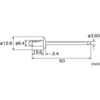 エビ ブラインドリベット（丸頭）（500） NSA8-6 NSA86 1箱（500本入） ロブテックス（直送品）