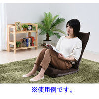 YAMAZEN（山善）コンパクトに2つ折りできるハイバック座椅子幅430×奥行570～920×高さ200～660mmブラウンIHZ-43（BR） 1脚（直送品）