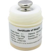 AD1603-100F1-J 校正用分銅 OIML型円筒分銅　F1級　100g　JCSS校正証明書付　1台 エー・アンド・デイ（直送品）