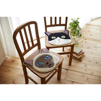 スミノエ 洗える チェアパット ネコカオ 35×38cm サバシロ 4549781252698 1枚