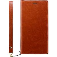 らくらくスマートフォン F-42A/me F-01L 極薄一枚革フラップケース「PAGE」 キャメル（直送品）