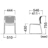 ライオン事務器 スタッキングチェアー 布張り グリーン LE-1662F　GR 1脚（直送品）