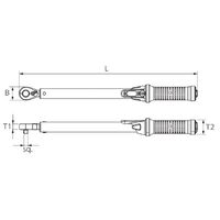 エスコ 20ー 100N・m(3/8”DR) ラチェット式トルクレンチ EA723JG-56 1丁（直送品）