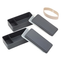 三好製作所 お弁当箱 GEL-COOL square W 2段 1000ml グレー 423639 1個（直送品）