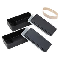 三好製作所 お弁当箱 GEL-COOL square W 2段 1000ml ブラック 423640 1個（直送品）