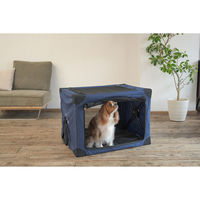 シンセーインターナショナル ペットキャリー 折りたたみ 簡単 ペットクレートワンタッチ S バッグ ネイビー 439246 1個（直送品）