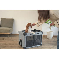 シンセーインターナショナル ペットキャリー 折りたたみ 簡単 ペットクレートワンタッチ M バッグ グレー 439247 1個（直送品）