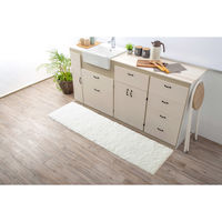 橋爪商店 キッチンマット 50×120cm コスモトロン ふわふわキッチンマット ホワイト 449573 1個（直送品）