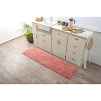橋爪商店 キッチンマット 50×120cm コスモトロン ふわふわキッチンマット ピンク 449575 1個（直送品）