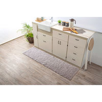 橋爪商店 キッチンマット 50×120cm コスモトロン ふわふわキッチンマット ライトグレー 449576 1個（直送品）
