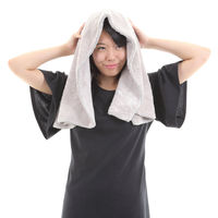 タオル ヘアタオル 40×100cm 思わず頬ずりしたくなるタオル ANGEL STEP Premium ライトグレー 449658 1個（直送品）