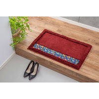 橋爪商店 玄関マット ダーラヘスト 屋内 50cm×80cm ワインレッド 450493 1個（直送品）