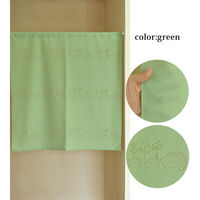 加栄レース のれん ハリネズミ柄 85×90cm 防炎 日本製 グリーン 469331 1個（直送品）