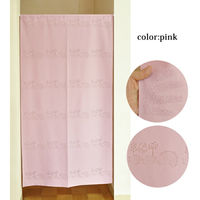 加栄レース のれん ハリネズミ柄 85×170cm 防炎 日本製 ピンク 469336 1個（直送品）