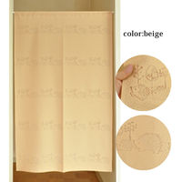 加栄レース のれん ハリネズミ柄 85×150cm 防炎 日本製 ベージュ 469338 1個（直送品）