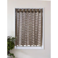 加栄レース アコーディオンカーテン リーフ柄 フリーカット 150×100cm ブラウン 469343 1個（直送品）