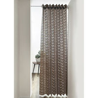 加栄レース アコーディオンカーテン リーフ柄 フリーカット 150×250cm ブラウン 469345 1個（直送品）