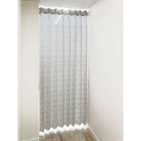 加栄レース アコーディオンカーテン アラベスク柄 フリーカット 150×250cm UVカット グレージュ 469354 1個（直送品）