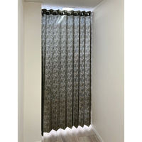 加栄レース アコーディオンカーテン アラベスク柄 フリーカット 150×200cm UVカット ダークブラウン 469359 1個（直送品）