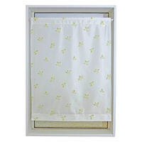 加栄レース レースカーテン リーフ柄 小窓 UVカット ミラーレース 70×90cm 省エネ グリーン 469391 1個（直送品）