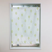 加栄レース レースカーテン 葉っぱ柄 小窓 UVカット ミラーレース 70×90cm 省エネ グリーン 469395 1個（直送品）