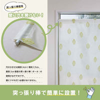 加栄レース レースカーテン 葉っぱ柄 小窓 UVカット ミラーレース 70×120cm 省エネ グリーン 469396 1個（直送品）