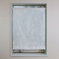 加栄レース レースカーテン 葉っぱ柄 小窓 UVカット ミラーレース 70×120cm 省エネ ホワイト 469398 1個（直送品）