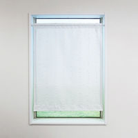 加栄レース レースカーテン 水玉ドット柄 小窓 UVカット ミラーレース 70×120cm 省エネ ホワイト 469400 1個（直送品）