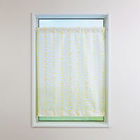 加栄レース レースカーテン 水玉ドット柄 小窓 UVカット ミラーレース 70×120cm 省エネ イエロー 469402 1個（直送品）