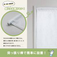 加栄レース レースカーテン 小窓 ストライプ柄 70×120cm UVカット ミラーレース 469416 1個（直送品）