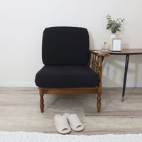 加栄レース ソファカバー 1人掛け用 セパレートタイプ 撥水加工 2枚組 ブラック 469440 1個（直送品）