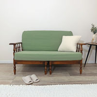 加栄レース ソファカバー 2人掛け用 セパレートタイプ 撥水加工 2枚組 グリーン 469442 1個（直送品）