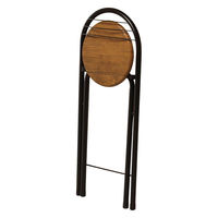 弘益 折りたたみ椅子 ブラック×ブラウン 476380 1個（直送品）