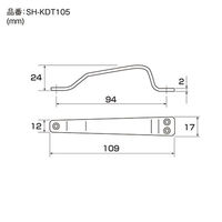 清水 ステンレス 公団用三ツ穴取手 105 SH-KDT105 1セット(1個×50)（直送品）