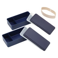 三好製作所 お弁当箱 GEL-COOL square W 2段 1000ml ネイビー 423638 1個（直送品）