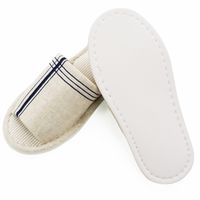 【スリッパ】洗えるナチュラルクロス外縫いスリッパ レッド Mサイズ 1足