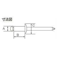 新潟精機 ブラインドリベット シールドタイプ 20本入 SSAー55C 1セット(9個)（直送品）