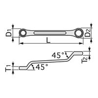 TONE ロング両口メガネレンチ M45-810 1PC（直送品）