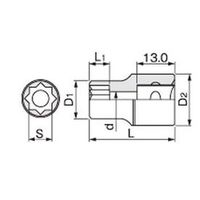 TONE ソケット(8角) 3E-07 1PC（直送品）