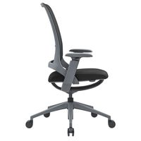 【法人限定/車上渡し】アール・エフ・ヤマカワ ハグ チェア 可動肘ランバー付き ブラック グレーフレーム RFHUC-001BK-GF 1個（直送品）