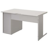 【法人限定/車上渡し】アール・エフ・ヤマカワ ワークデスクII片袖 W1200×D700 ホワイト GZWC2-1270WH 1個（直送品）