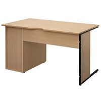 【法人限定/車上渡し】アール・エフ・ヤマカワ ワークデスクII片袖 W1200×D700 ウォルナットII GZWC2-1270DM2 1個（直送品）